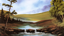 Enjoy a peaceful half-hour as Bob Ross paints a scene with not one, but two! happy little waterfalls.